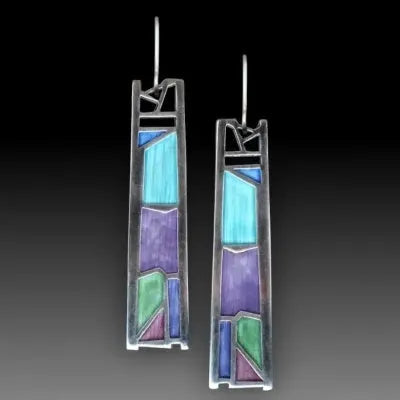 Silver water drop-shaped irregular women's earrings with electroplated finish