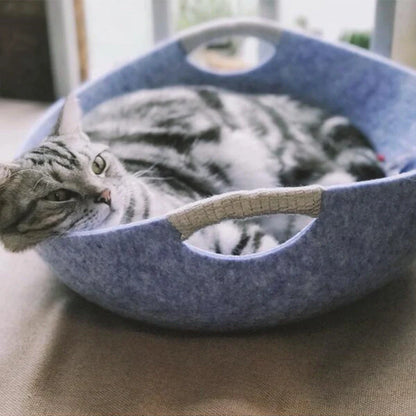 Pet Perch Cat Scratcher Bed House in various colors with zipper design and throw pillow