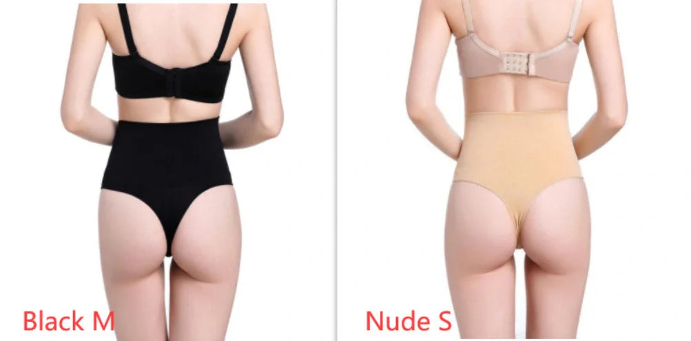 Slim Sculpting Thong with Tummy Control - Premium Chinlon Shapewear in Black and Nude Colors