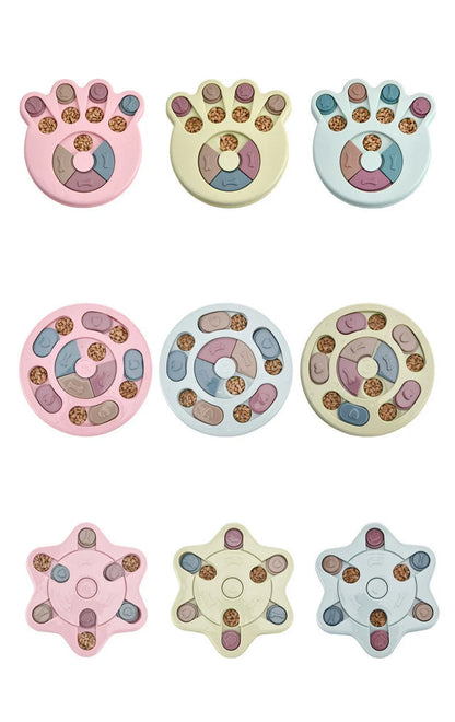 Interactive dog puzzle toy in various colors and styles for small to medium breeds