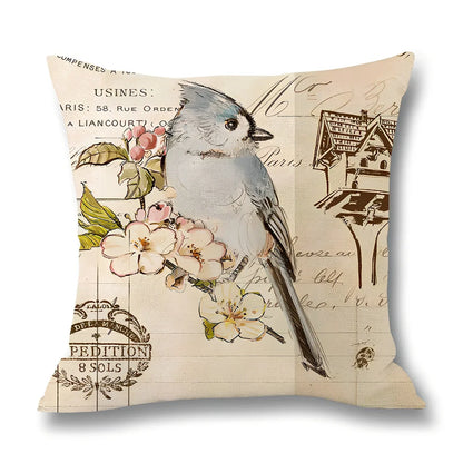 45x45cm printed linen throw pillow cover with temperature regulating properties