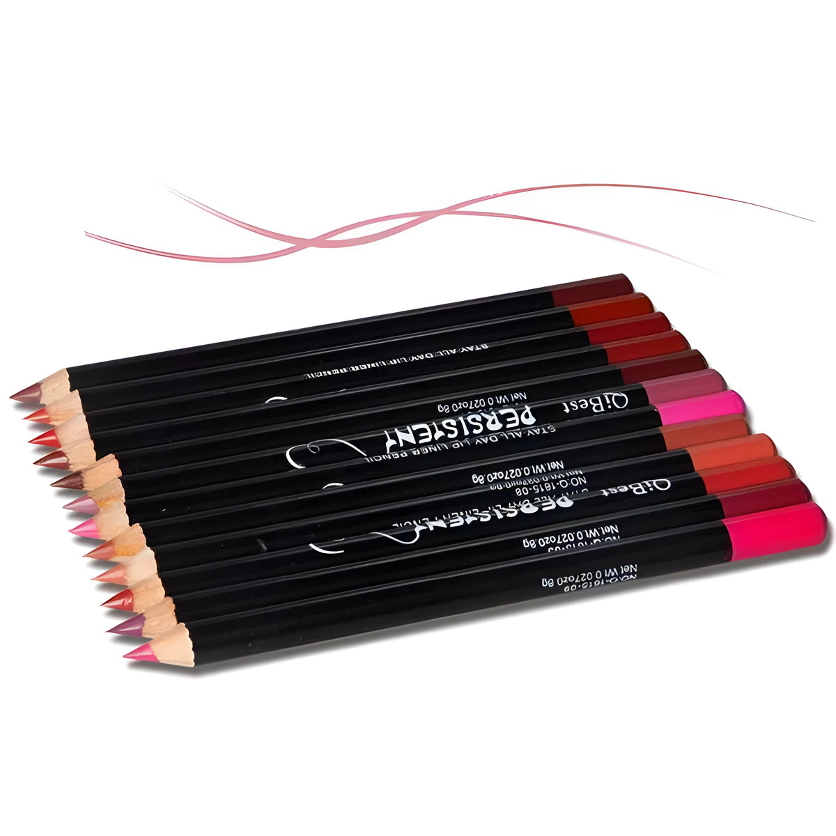 12-piece lip liner pencil set in 12 colours for lips, eyes and brows, waterproof multi-functional makeup pencils