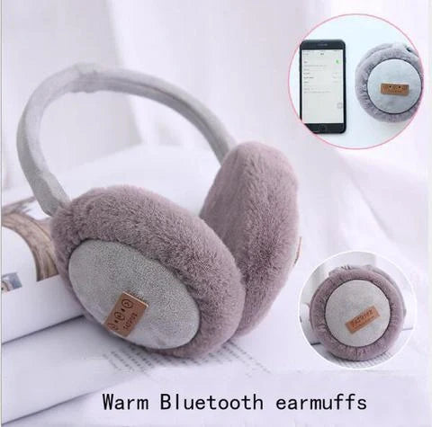 Bluetooth Earmuffs Headphones with warm plush lining for winter