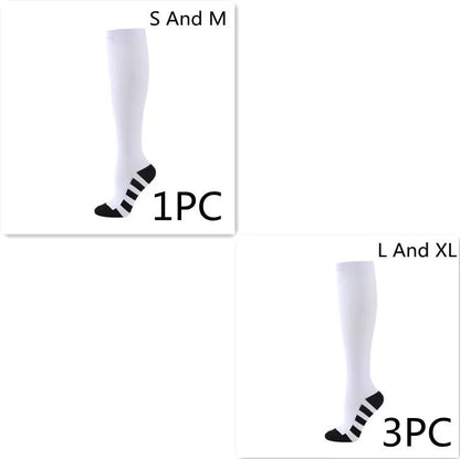Athletic compression socks with three-bar design for men and women