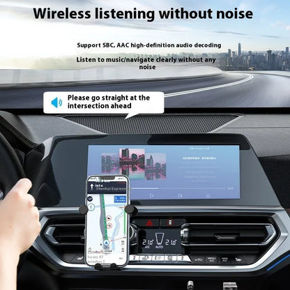 NAI USB car Bluetooth audio receiver with zinc alloy USB connector and black PU-covered cable