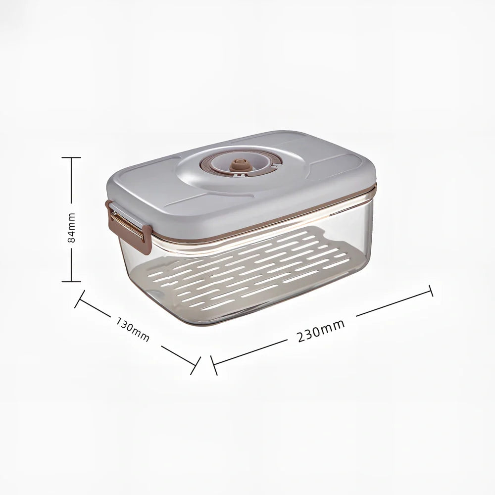 Square transparent vacuum food storage container with manual pump in 1.2L to 4.6L sizes