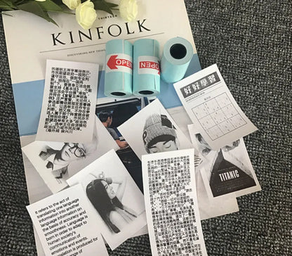 PerPage Mini wireless portable thermal printer paper in Regular, Label and Sticker types, with colour and Q3 or Q6 quantity options.