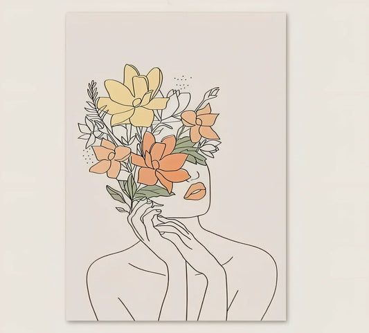 Frameless cotton canvas wall art in modern style with clean edges