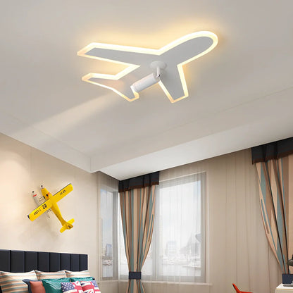 Modern minimalist LED ceiling lamp with acrylic diffuser and remote control for children's room lighting