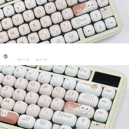 Dessert cat MOG round sublimation key cap for mechanical keyboards with colourful cartoon artwork