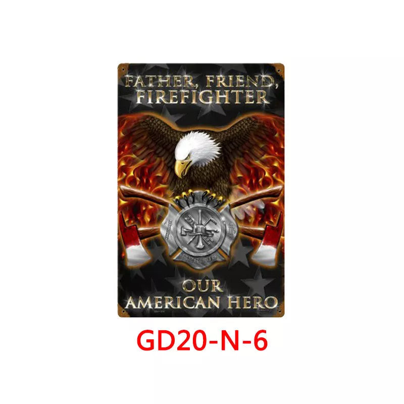 Retro tin painting wall hanging with American retro design, 30x20cm