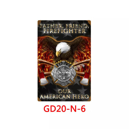 Retro tin painting wall hanging with American retro design, 30x20cm