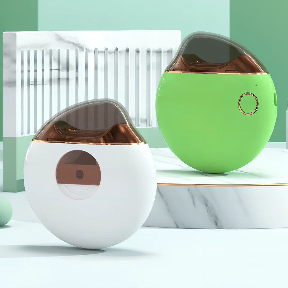 Baby electric nail clippers showing compact design with USB charging port and rotating cutting mechanism