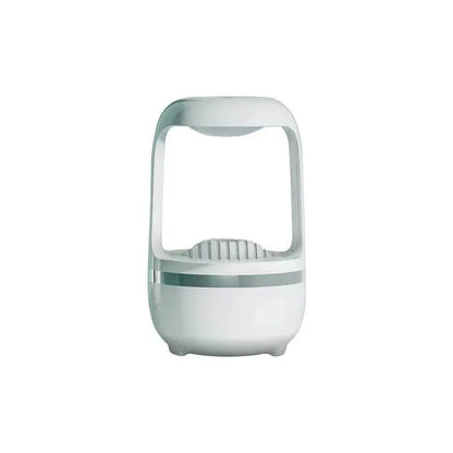 Anti gravity water drop humidifier in white or black, 120x120x229mm, USB powered, with atmosphere lamp.