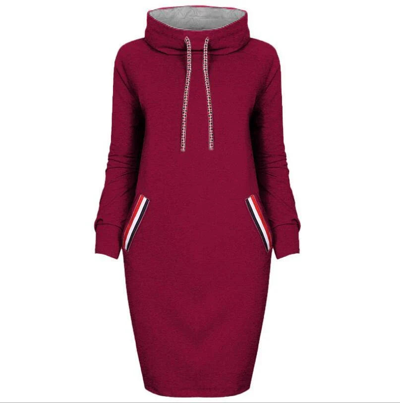 Elegant long sleeve party dress with high collar in a variety of colors and sizes