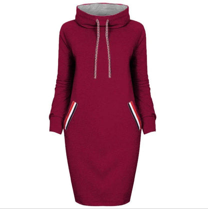 Elegant long sleeve party dress with high collar in a variety of colors and sizes
