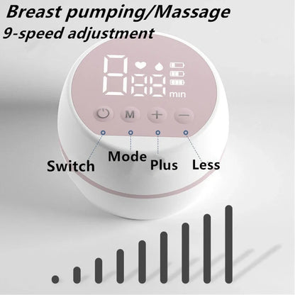 White electric breast pump with silicone shield measuring 8cm wide and 18.5cm tall