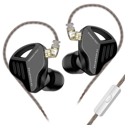 KZ ZAX hybrid driver in-ear headphones in Black or Silver blue with 3.5mm L-bend plug