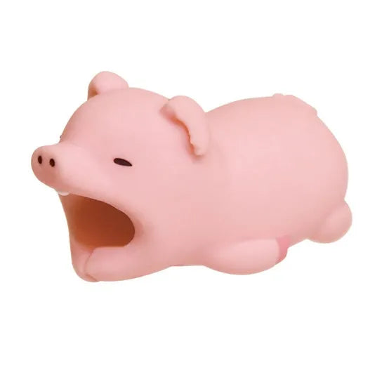 Silicone animal-shaped cable protector for Apple iPhone lightning charging cable.