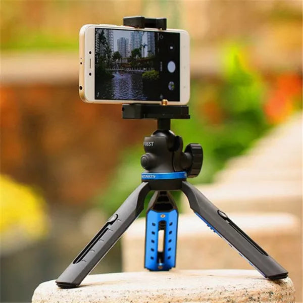 Black desktop tripod for iPhone photography and videography