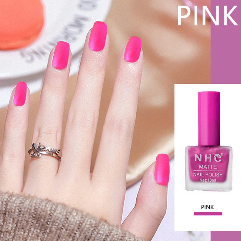 Premium Matte Nail Polish in various chic shades for a flawless, long-lasting finish.