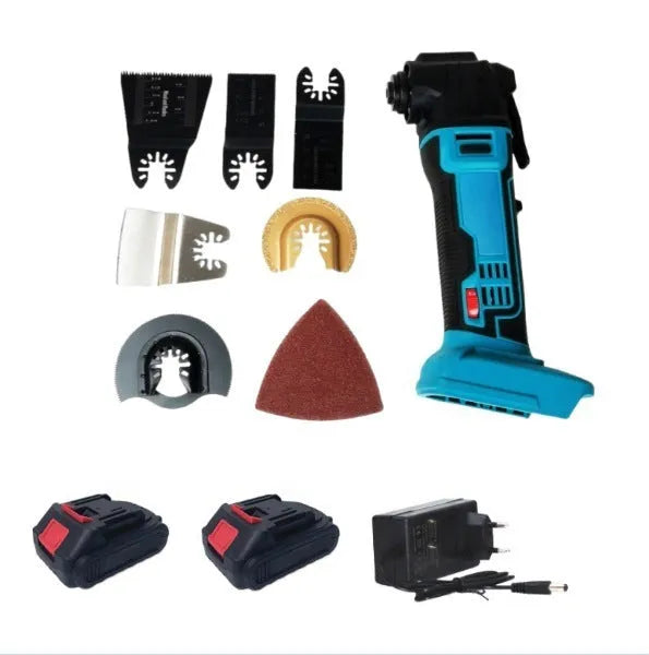 Cordless lithium battery edger with brushless motor, metal construction, dual charging system and plastic storage box