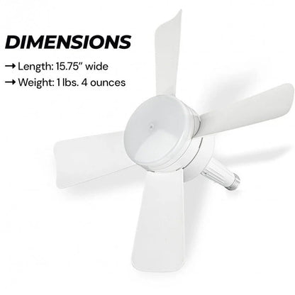 Adjustable ceiling fan light with wireless remote control, featuring a white housing and 4 plastic fan blades