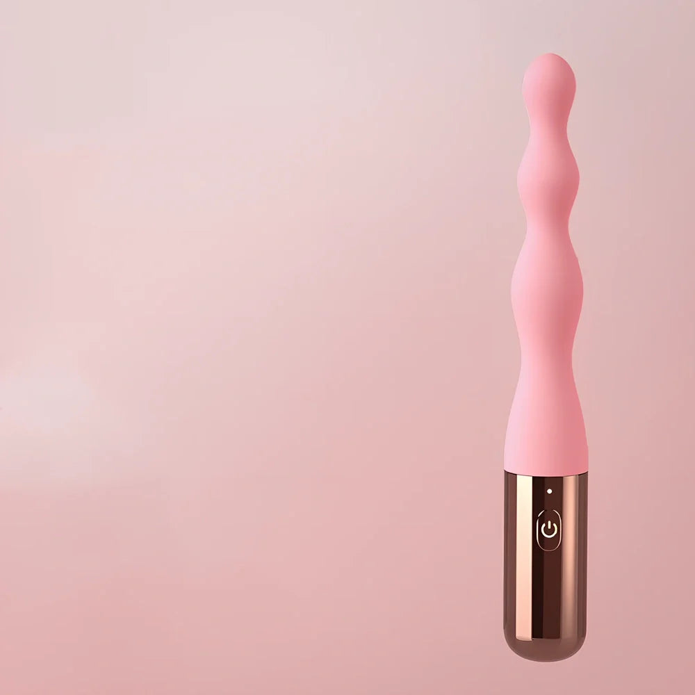 Silicone bead anal vibrator with 10 frequency modes and USB charging cable