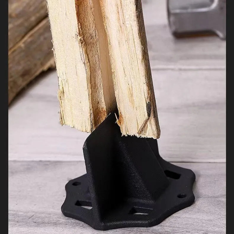 Small square cast iron wood splitter for portable kindling and log splitting
