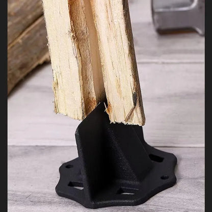Small square cast iron wood splitter for portable kindling and log splitting