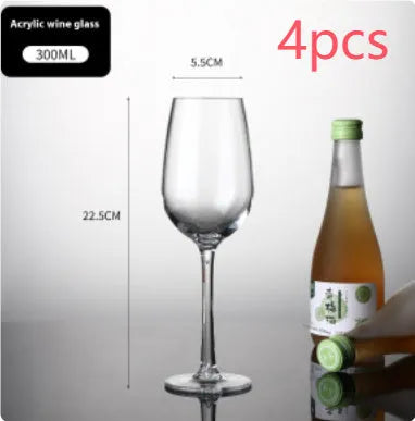 Clear acrylic wine bottle for milk tea and party drinks with drop-resistant plastic construction