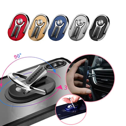 Black universal mobile phone bracket with suction cup and adjustable arm mounted on a car windscreen