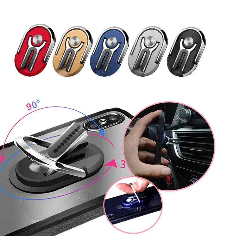 Multipurpose Mobile Phone Bracket with 360-Degree Rotation and 3 Adjustable Joints for Universal In-Car and Desk Mounting