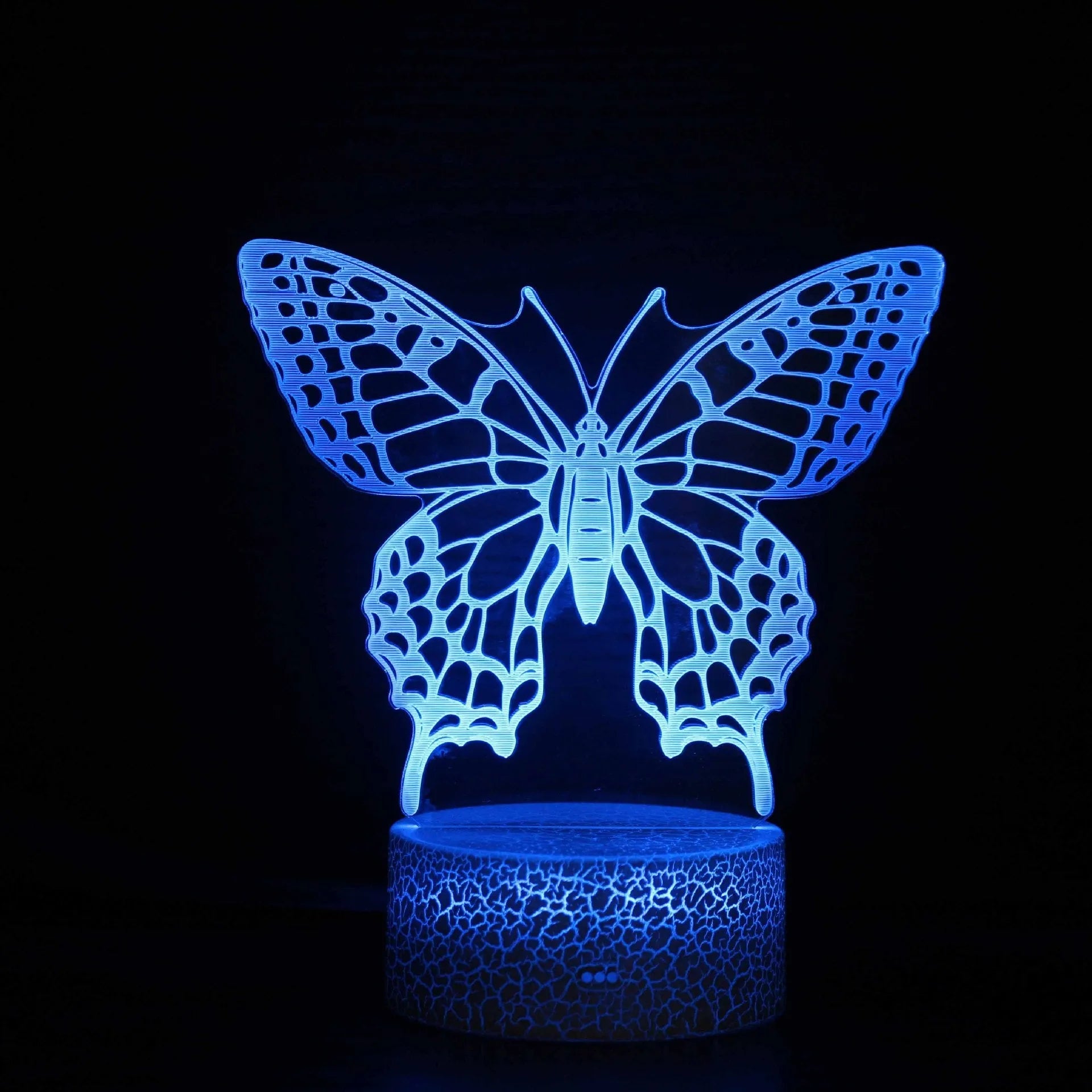 Acrylic 3D touch USB table lamp with colourful lighting on 9.5cm by 4cm ABS base