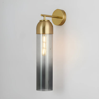 Nordic postmodern glass wall lamp in choice of five colours with 40cm long shade