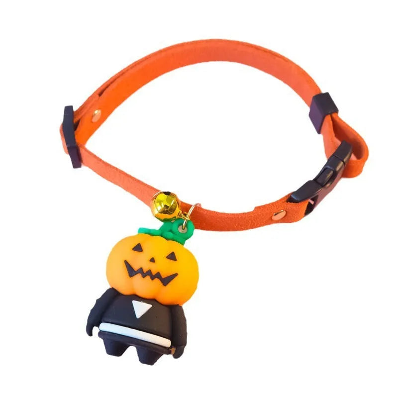 Halloween pet collar decoration with luminous patterns in adjustable sizes from 16cm to 56cm