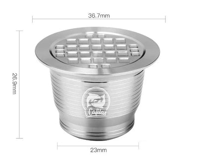 Premium stainless steel coffee capsule shells with square openings for optimal flavor extraction and brewing experience