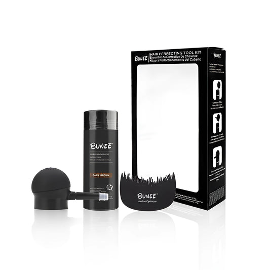 Dense Hair Fibre Powder Three-piece Set box with colour options for thinning hair coverage.