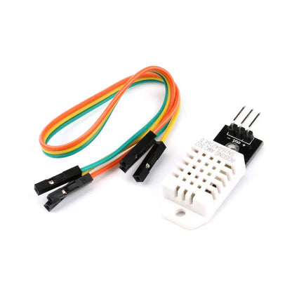 DHT22 digital temperature and humidity sensor module with AM2302 chip on PCB with pin connectors
