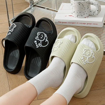 Women's cat design platform slippers in EVA material available in seven colours with non-slip sole