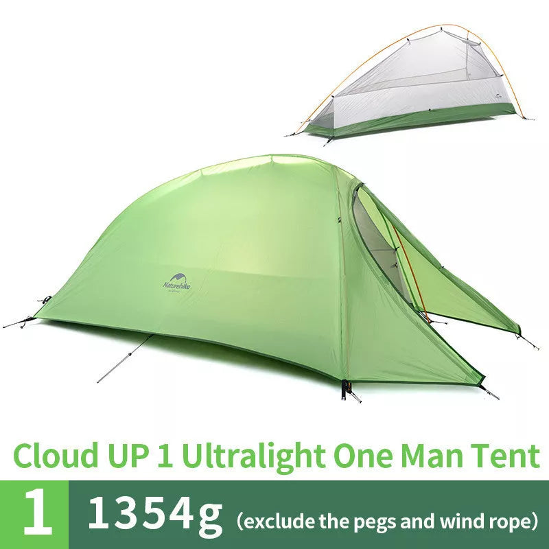 Ultralight single rainproof outdoor climbing tent with orange and green options