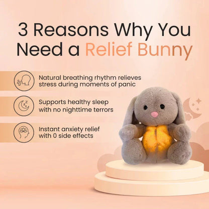 Soothing Breathing Bunny Plush Toy with Calming Lights, Sounds, and Rhythmic Motion to Comfort and Relax Newborns