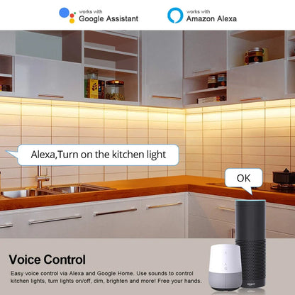 Flexible smart LED neon light strip showing curved installation with mobile app control interface