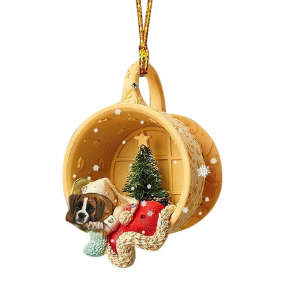 8cm acrylic sausage dog hanging decoration in multiple colours for home display