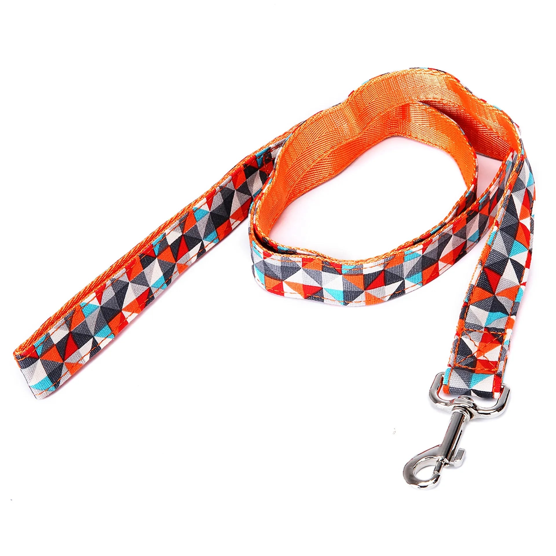 Black Christmas pet traction rope with plaid stripes showing hand holding design and 120cm length