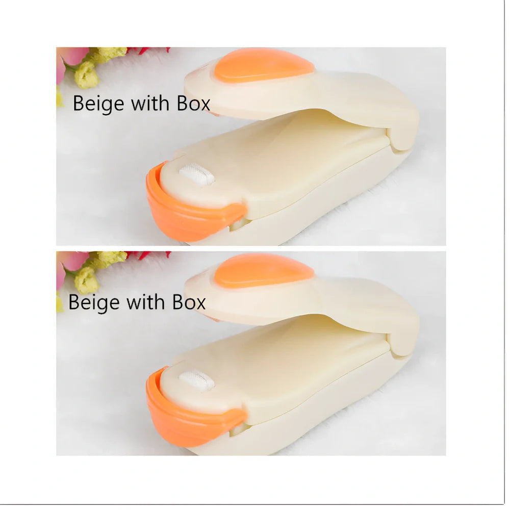 Mini hand pressure heat sealing machine measuring 10cm with magnetic base for plastic bag food preservation