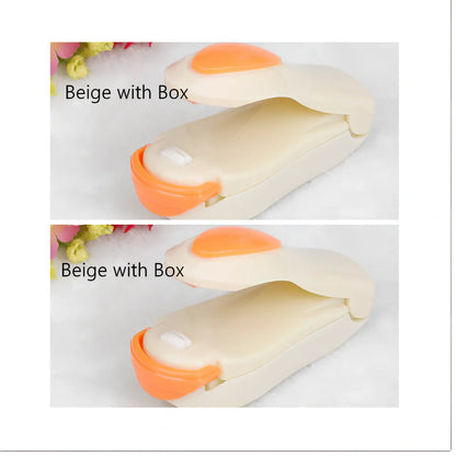 Mini hand pressure heat sealing machine measuring 10cm with magnetic base for plastic bag food preservation