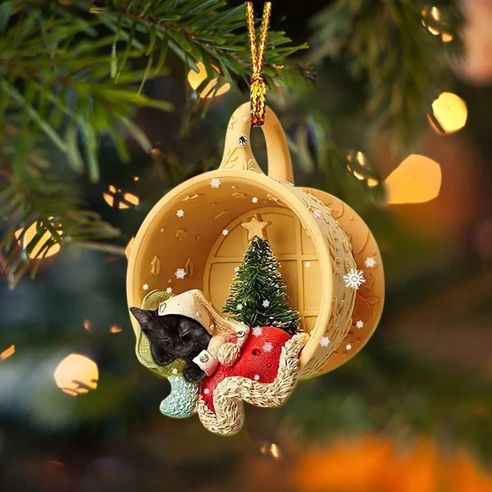 8cm acrylic sausage dog hanging decoration in multiple colours for home display