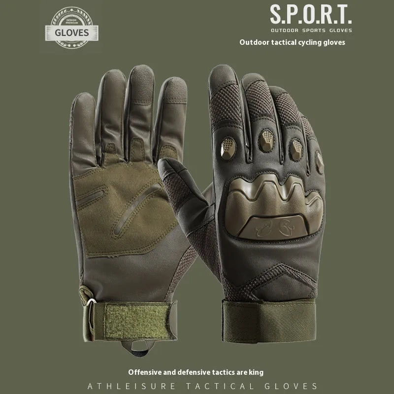 Men's black tactical gloves with touchscreen fingertips for training and commuting activities