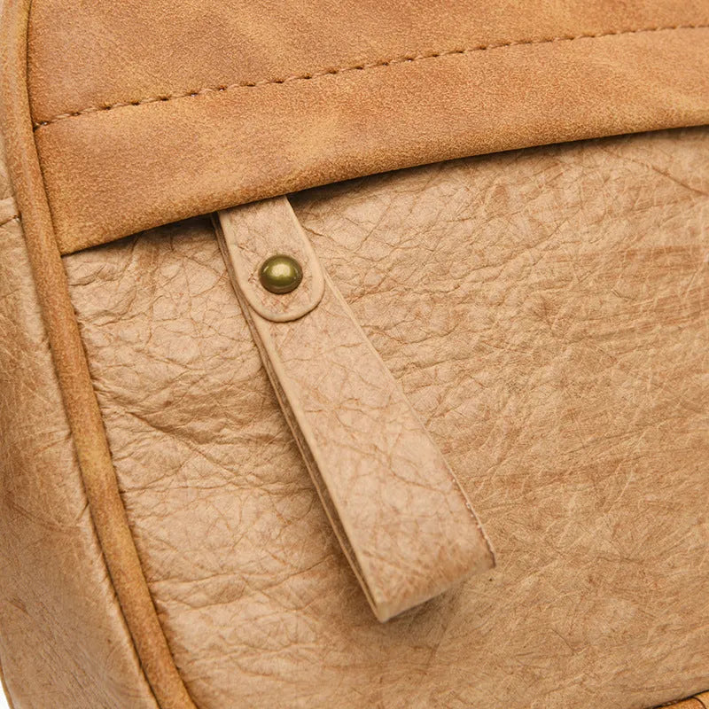 Men's crossbody bag in black, silver or brown, paper outer, polyester lining, waterproof, retro style